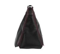 X AUTOHAUX Shift Boot Cover Dust Proof Car Carbon Fiber Pattern Red Line
