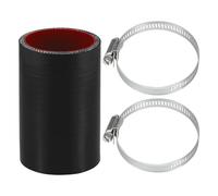 X AUTOHAUX Straight Coupler Silicone Hose 2.13" ID 3.94" Length 0 Degree Universal Car Silicone Hose Coolant Hose 4-Ply 5mm Thickness Air Intake/Turbo/Intercooler Piping Tube Black Red 1 Set