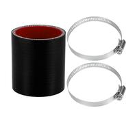 X AUTOHAUX Straight Coupler Silicone Hose 2.36" ID 2.99" Length 0 Degree Universal Car Silicone Hose Coolant Hose 4-Ply 5mm Thickness Air Intake/Turbo/Intercooler Piping Tube Black Red 1 Set