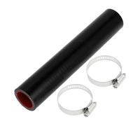 X AUTOHAUX Straight Coupler Silicone Hose with Clamps 1.10" ID 7.87" Length 0 Degree Car Silicone Hose Coolant Hose 4-Ply 5mm Thick Air Intake/Turbo/Intercooler Piping Tube Black Red 1 Set