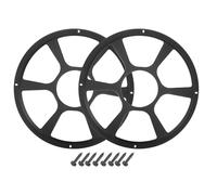 X AUTOHAUX Universal 12" Car Speaker Grills Cover Round 12 Inch Audio Speaker Subwoofer Guard Protector Case with Mounting Screws Iron Black - Pack of 2