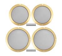 X AUTOHAUX Universal 6.5" 8" Car Speaker Grills Cover Mesh Round Audio Subwoofer Guard with Mounting Screws Iron Gold Tone - Pack of 4