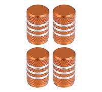 X AUTOHAUX Universal Tire Valve Stem Caps, 17mm, Aluminum Alloy, Orange, 4pcs