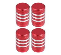 X AUTOHAUX Universal Tire Valve Stem Caps, 17mm, Aluminum Alloy, Red, 4pcs
