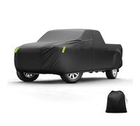 X AUTOHAUX Waterproof Truck Car Cover for 251-266 Inch Trucks - All-Weather Protection, Anti-UV, Windproof, Left Side Zipper & Mirror Pockets Heavy Duty Outdoor Vehicle Cover