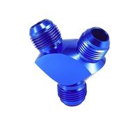 X AUTOHAUX Y Shape Block Splitter Fitting Adapter 10AN to AN10 to AN10 Blue