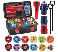 X Battling Top Toy Set,12 Spinning Tops,3 Launchers Metal Fusion Gyro Game with Portable Storage Box,Birthday Gift for Kids Children Boys Ages 6+