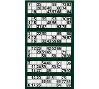 X Bingo Book 1-600 Numbered Tickets | 6 to View Bingo Pads for Christmas, New Year, Family Games, Parties & Events | Bingo Flyers for Fun Nights, Office, Holidays - (Dark Green)
