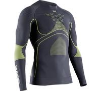 X-BIONIC Energy Accumulator 4.0 Shirt Round Neck Long Sleeves Men Baselayer Functional Sport T-Shirt - Charcoal/Yellow, X-Large