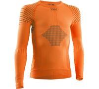 X-BIONIC Invent 4.0 Shirt Round Neck Long Sleeves Junior Baselayer Functional Sport T-Shirt - Sunset Orange/Anthracite, 8/9