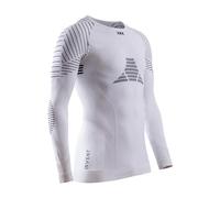 X-BIONIC Invent 4.0 Shirt Round Neck Long Sleeves Men Baselayer Functional Sport T-Shirt - White/Black, Large