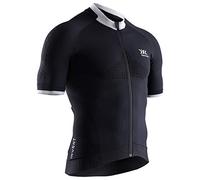 X-BIONIC Men Invent 4.0 Bike Race Zip Short Sleeve Shirt - Opal Black/Arctic White, Medium