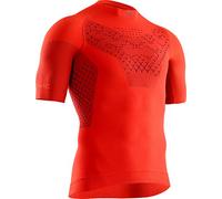 X-BIONIC Men Twyce 4.0 Run Short Sleeve Shirt - Sunset Orange/Teal Blue, 2X-Large