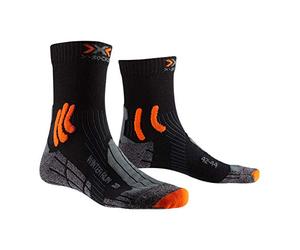 X-Bionic Unisex's Winter Run 4.0 Functional Compression Socks Men Women, Black/Dark Grey Melange/X-Orange, 35/38, XS-RS08W20U