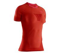 X-BIONIC Women Invent 4.0 Run Speed Short Sleeve Shirt - Sunset Orange/Neon Flamingo, Large
