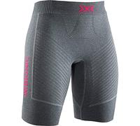 X-BIONIC Women Invent 4.0 Run Speed Shorts - Dolomite Grey Melange/Neon Flamingo, Large