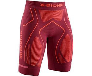 X-BIONIC Women The Trick 4.0 Run Shorts - Dark Ruby/Kurkuma Orange, Medium