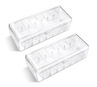 X-BLTU 2 Pcs Playing Card Case, Clear Trading Card Storage Box with Sticker, Divider Boxes with Lid, High Capactiy Playing Card Organizer for Uno Game Cards Sports Cards Bank Cards, Cable Tidy Box