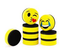 X-BLTU 8 Pcs Magnetic Whiteboard Eraser, Mini Dry Erase Erasers White Board Eraser, Magnetic Whiteboard Cleaner Blackboard Erasers for Children, Teachers, Classroom, Office, Home (Yellow, 5x2cm)