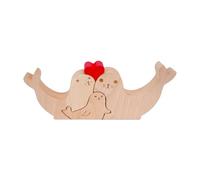 X-BLTU Personalized Animal Wooden Art Puzzle, Sea Lion Family Wood Carvings Puzzle Jigsaw Sculpture, Desktop Ornament Gifts for Home Decor, Mom, Dad, House Warming, Birthdays, Christmas