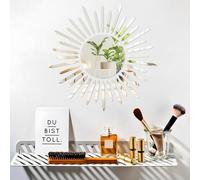 X-BLTU Sunflower Shape Mirror Wall Stickers, Self Adhesive Mirror Stickers, Acrylic Mirror Cute Room Wall Decor Y2k Aesthetic Living Room Bedroom Decor(Gold) (Silver)