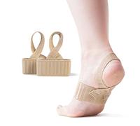 X Brace, Arch Support Brace and Compression for Sever's Disease, Plantar Fasciitis, Heel Pain, Flat Feet, Fallen Arches, and Over-Pronation, 1 Pair, X-Small (Beige Medium)