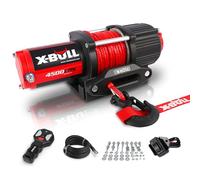 X-BULL 4500 lbs Winch 12V Electric Winch Kits with Fairlead, ATV/UTV Winch with Waterproof Synthetic Rope Winch with Wireless Remotes and Mounting Bracket