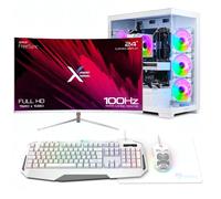 X= C500 ICE AMD Ryzen 5 5600X 6 Core, Nvidia RTX 5060 8GB, 24" Curved 100Hz Monitor Package For Gaming