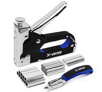 X-COTEC Staple Gun Heavy Duty, Professional 3 in 1 Stapler Heavy Duty for Wood, Upholstery Staple Gun with 3000 Staples, Quick-Jam Release Wall Stapler for Upholstery Work
