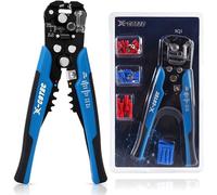 X-COTEC Wire Stripper Automatic with 60PCS Terminals, 3-in-1 Cable Stripper, Wire Cutter, Terminal Crimper, 22-10AWG (0.5-6 mm) Professional Electrician Wire Stripping Pliers Self Adjusting