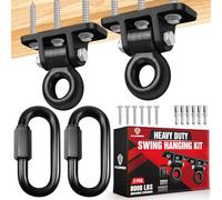 X-CUIRASS [Premium] Swing Hanger, 8000 LBS Capacity, Heavy Duty 10MM Solid Swing Set Hardware, Swing Hooks Screws Bolts with Quick Link, Swing Set Bracket for Porch, Playground, Concrete, Wooden