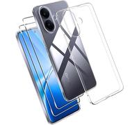 X-Dision Case Compatible with Vivo V60 Lite 5G with 2 Pieces Tempered Glass,Shockproof Transparen TPU,[9H Hardness,HD Clear and Air Cushion Safeguard] for Vivo V60 Lite 5G