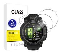 X-Dision Compatible with Garmin Instinct 3 AMOLED (45MM) Screen Protector, 3 Pack [9H Hardness, High Sensitivity, Shatterproof] 2.5D High Definition Tempered Glass Film