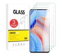 X-Dision Compatible with OPPO Reno4 Pro 5G Screen Protector, 3 Pack [9H Hardness, High Sensitivity, Shatterproof] 2.5D High Definition Tempered Glass Film