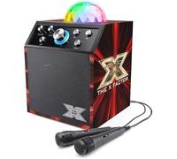 X Factor Disco Cube Bluetooth Karaoke Speaker TY6085A - 15W Portable Party Speaker with 2 Microphones, LED Disco Ball Lights, Echo Voice Effect, Rechargeable Battery, Wireless Karaoke Machine for Home