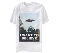 X-Files I Want To Believe Adult White T-Shirt (Adult Large)