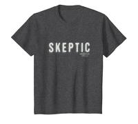 X-Files Iconic Skeptic Big Chest Text Logo T-Shirt, Youth, Dark Heather Grey, 2T