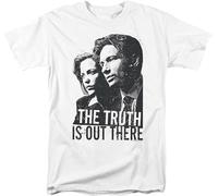 X Files T-Shirt Truth is Out There Mulder Scully 90s TV Show Science Fiction tee White