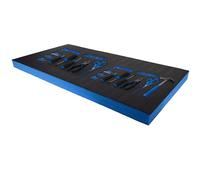 X-Foam Customizable Toolbox & Equipment Insert with Stencil - Cut-to-Fit Protective Tool Liner (1000mm X 500mm X 50mm - Blue - 1 Sheet) Kaizen Draw Organizer Foam Sheet