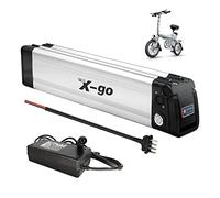 X-go Ebike Battery 24V 10AH with 4-pin Output, Charger, Safety Lock, and LED Battery Level Indicator, Electric Bicycle Battery for 100-350W Motor