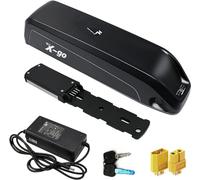X-go Electric Bike Battery 48V 10AH with Charger, Safe Lock, 4-pin Base Plate and Battery Level Indicator, Stable Ebike Battery for 150W-500W Motor