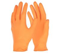 X-Grip Orange Nitrile Disposable Gloves Heavy Duty Diamond Grip Box of 50 Large