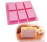 X-Haibei 6-cavity Plain Basic Rectangle Lotion Bars Soap Mold Silicone Mould for Homemade Craft by X-Haibei