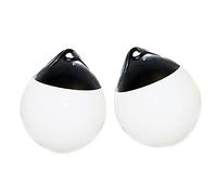 X-Haibei Pair of Boat Fenders Ball Round Anchor Buoy, Dock Bumper Ball Inflatable Vinyl Shield Protection Marine Mooring Buoy (White, A25(D9.8* H12.2INCH))