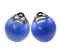 X-Haibei Pair of Boat Fenders Ball Round Anchor Buoy, Dock Bumper Ball Inflatable Vinyl Shield Protection Marine Mooring Buoys (Blue, A38(D14.9*H17.8 INCH))