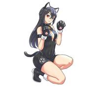 Hasegawa SP554 1/12 Egg Girls Collection No. 37, Haku Rinpha, Black Cat Model Kit, Multicoloured
