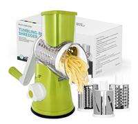 X Home Vegetable Slicer Rotary Cut Resistant Slicer with 3 Stainless Steel Round Graters, Easy to Handle and Clean for Kitchen