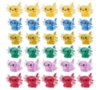 X Hot Popcorn 30pcs Mini Axolotl Resin Charms Miniature Glitter Axolotl Tiny Animal Figures Resin Trinkets Marine Aquarium Ornaments Dollhouse Decor for DIY Fish Tank Potted Garden Fairy Accessory