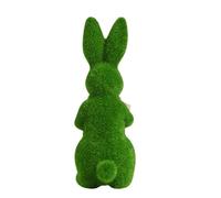 X-Institute 1Pc Easter Bunnies Figurines Moss Rabbits Statues Moderns Art Spring Home Decors Easter Decorations Decorative Ornament Animal Sculptures Home Decors