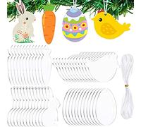 X-Institute Acrylic Easter Ornament 48pcs/set Unfinished Blank Hanging Tree Ornaments Acrylic Easter Ornaments Blanks